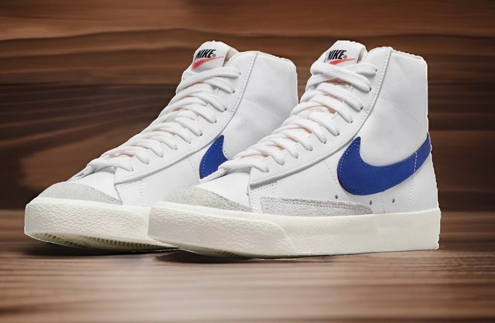 Nike Blazer Mid Shoes Game Royal Black Womens Size 10 New In Box Fast Shipping
